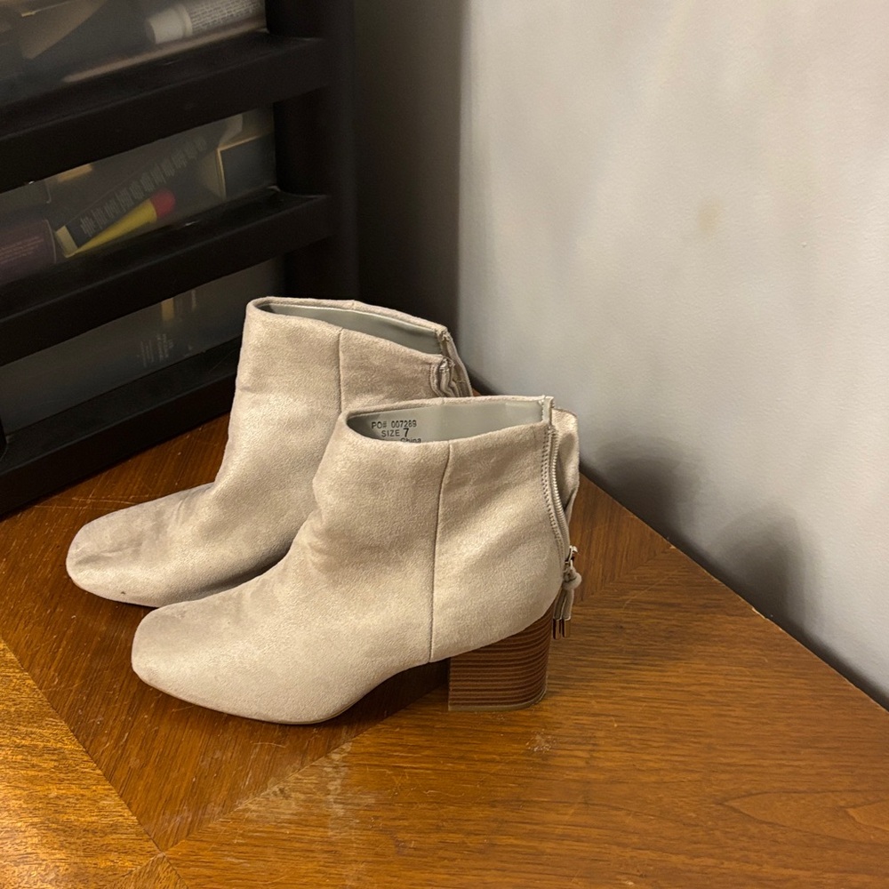 Journee Collection Light Tan Ankle Booties